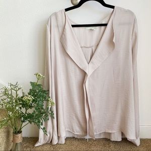 Forever 21 Plus Cream V-neck Blouse